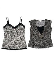 (FV-1476) Y2K Black & White Aesthetic Summer Tops