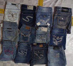 SILVER AND OTHER MIX BRANDS MINI SHORTS (ID 1150)