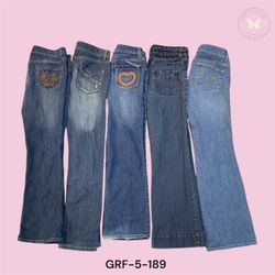 Women’s High Waist Embroidered Denim Trousers (GRF..