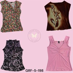 Y2K Printed Floral Poly Blouse for Women(GRF-5-198..