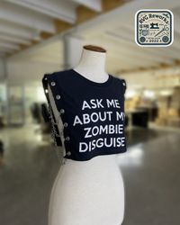 Upcycled Graphic Chained Crop Top