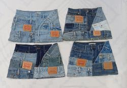 CR8635 UPCYCLED LEVI'S BELTED SKIRTS