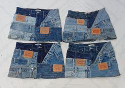CR8637 UPCYCLED LEVI'S BELTED SKIRTS