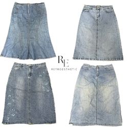 Y2K NYC IT GIRL DENIM MIDI SKIRT RE-3271