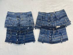 Upcycle Mini Denim Belted Skirt (DV -05)