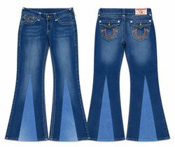 CR1671 UPCYCLED PANEL FLARE JEANS