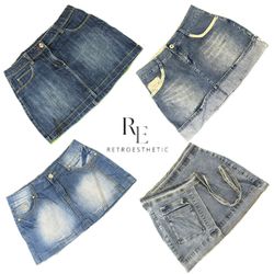 Y2K Paris Hilton Era Girl Denim Mini Skirts RE-328..