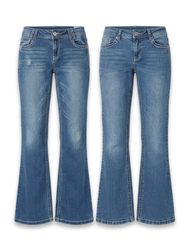 (FV-1501) Y2K Low Rise Thread Details Flared Jeans