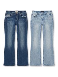 (FV-1500) Y2K Flared Back Pocket Stone details Jea..