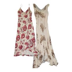 Romantic Fairycore Silk Dress | Hand Beaded Floral..