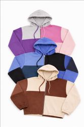 CR1684 UPCYCLED COLORBLOCK ZIP HOODIE