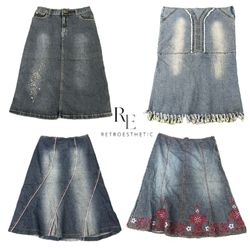 Y2K NYC IT GIRL DENIM MIDI SKIRT RE-3284