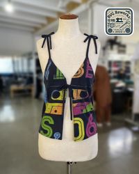 Upcycled y2k Tie-Front Tank Top