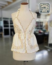 Upcycled y2k Embroidered Halter Top