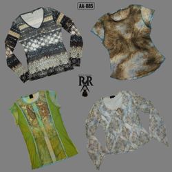 Y2K Oceanic Blue Mix Tops (AA-885)