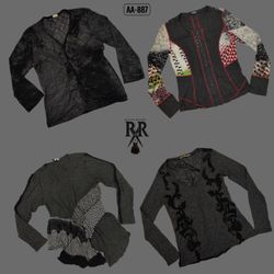 Y2K Dark Academia Misty Grey Full Sleeve Tops (AA-..
