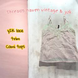 TH # 0110     Soft Girl Lace Detail Cami – Cute Y2..