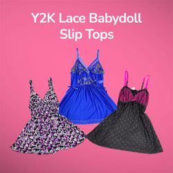 Y2K Lace Babydoll Slip Tops - (21/05)