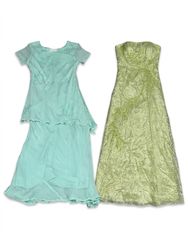 (FV-1513)     Green Fairy Prom Dress Bundle Y2K Fo..