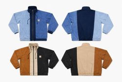 CR1693 UPCYCLED TWO-TONE DENIM ZIP JACKET