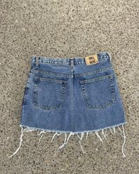 Upcycled Denim Fringe Skirt