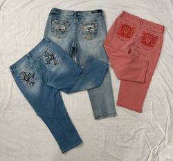 Y2K Capri Jeans Embellish B# 091