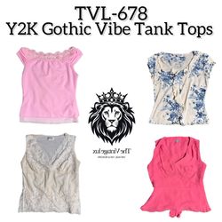 Y2K Gothic Vibe Tank Tops (TVL-678)