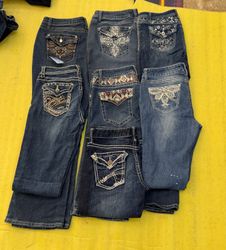 TH# 003 Vintage Mini Embroidered Flare J..