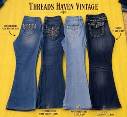 TH # 004 Vintage Silver Flare Jeans 💿 Y..