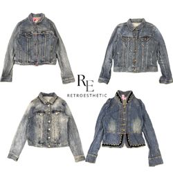 Y2k Unique Girl Denim Jacket RE-3299