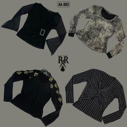 Y2K Midnight Elegance Full Sleeve Tops (AA-893)
