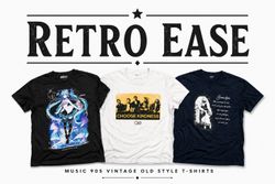 Music, 90’s Vintage Old Style T-shirts - Premium B..