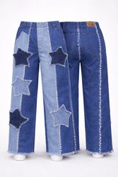 CR1704 Upcycled Denim Wide-Leg Pants