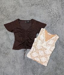 Y2K Lace & Satin Blouse | Fairycore Coquette Summe..