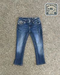 Upcycled Miss Me, Rock Revival Capri Jeans
