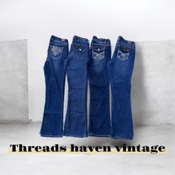 TH# 009 Wallflower Y2K 2 Button Flared Bootcut Jea..