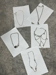 (FV-1494) Vintage Silver Jewellery Bundle Cross Ne..