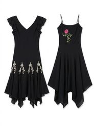 (FV-1488)     Vintage Black Dress Bundle | Goth Ev..