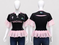 CR1723 UPCYCLED RUFFLE JERSEY TOP