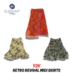 Y2K Retro Revival Midi Skirts - EV0663