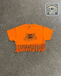 5 EXACT PCS Upcycled Fringe Crop T-Shirt