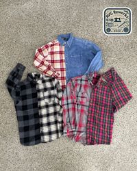 25 ECACT PCS Upcycled Split Check Flannel Shirt
