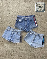 Upcycled Denim Reebok Nike Adidas Shorts 15 pieces..
