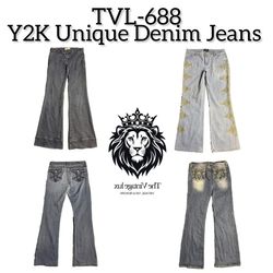 Y2k Unique Denim Jeans (TVL-688)