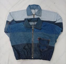 CR8756 UPCYCLED LEVI'S CROP JACKETS