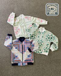 Upcycled Quilt Bomber Jacket 15 pieces *