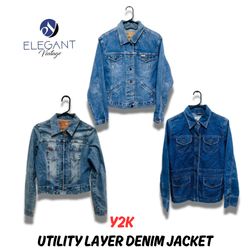 Y2K Utility Layer Denim Jackets - EV0696