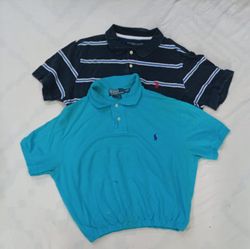 CR8777 UPCYCLED POLO CROP T-SHIRTS