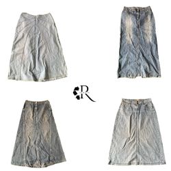 Y2K Era Cyber Girl Denim Midi Skirt RW20..