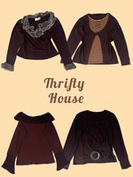 Cocoa Brown Y2k Tops(TH/426)